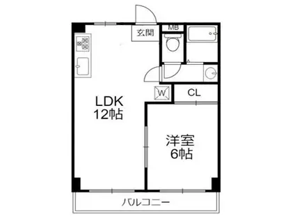 セルサス大道弐番館(1LDK/1階)の間取り写真