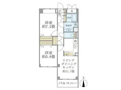 KDXレジデンス杉並方南町(2LDK/3階)の間取り写真