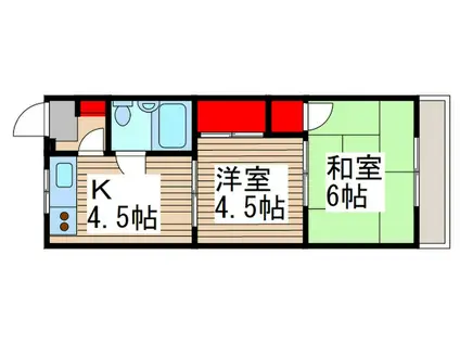 扇マンション(2K/3階)の間取り写真