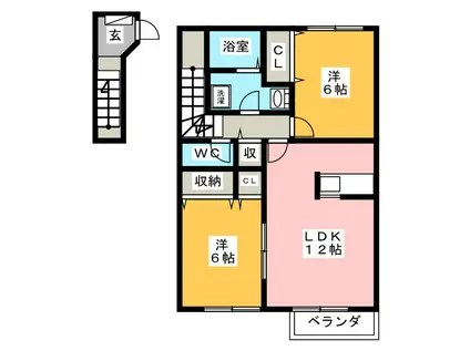 イルフィオーレA(2LDK/2階)の間取り写真