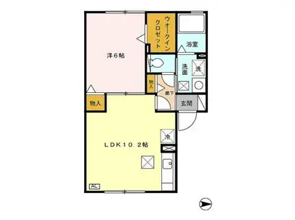 ウィルモアM&M(1LDK/1階)の間取り写真