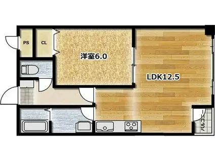 パレットコート(1LDK/2階)の間取り写真