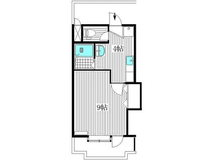 パルセ三芳野(1K/1階)の間取り写真