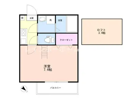 BESTSTAGE東みずほ台(1K/3階)の間取り写真
