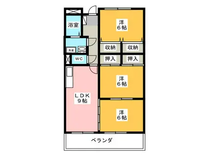 ドマーニパーチェ(3LDK/3階)の間取り写真