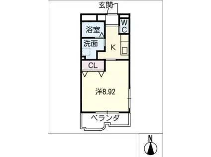 マンハイムM(1K/4階)の間取り写真
