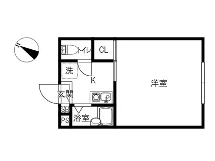FOLLETT I(1K/2階)の間取り写真