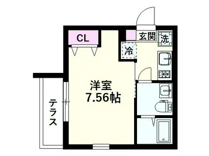 NSGATE大宮B(1K/1階)の間取り写真