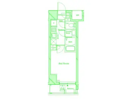 ラフィスタ横浜阪東橋Ⅱ(1K/5階)の間取り写真