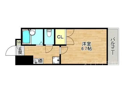 ハイツジュン3(1K/4階)の間取り写真