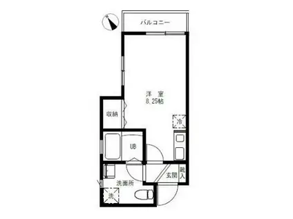 ピュアスプリング山手1(ワンルーム/2階)の間取り写真