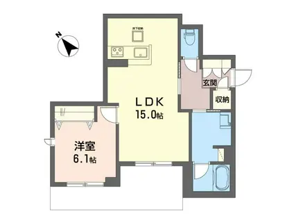 エクラージュ(1LDK/1階)の間取り写真