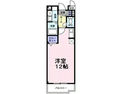 フランメゾン(ワンルーム/2階)の間取り写真