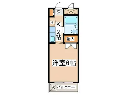 グランドール大南 B(1K/1階)の間取り写真