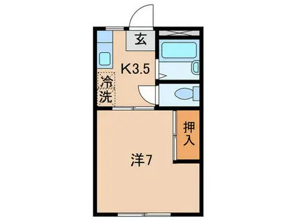 フォンテーヌ日吉(1K/1階)の間取り写真