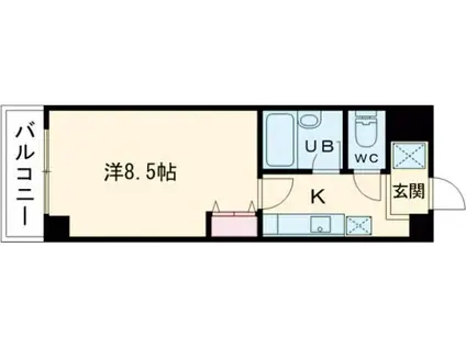 クローバーハイツIII(1K/4階)の間取り写真