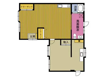 ディアコート安岐(ワンルーム/1階)の間取り写真