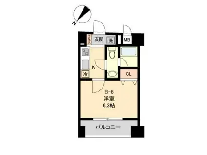 COMODO水天宮レジデンス(1K/3階)の間取り写真