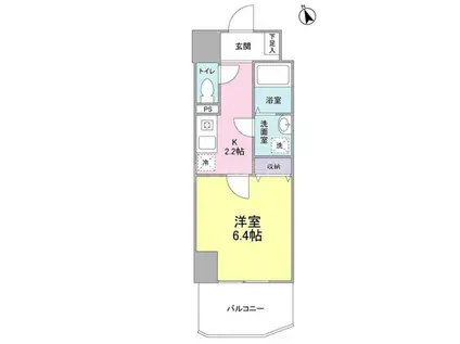 エクロール蒲田(1K/7階)の間取り写真