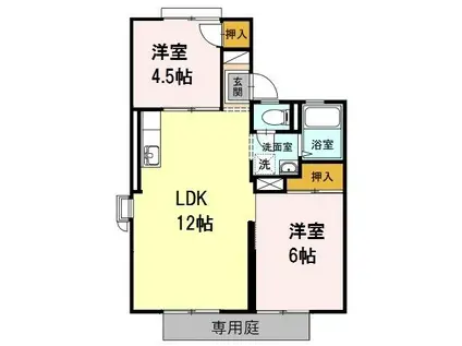 シティハウスれんげじ(2LDK/1階)の間取り写真