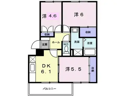 ヒヤデス(3DK/2階)の間取り写真