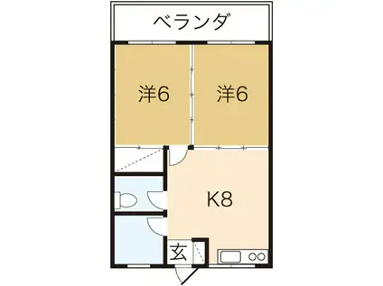 メープル(2DK/4階)の間取り写真