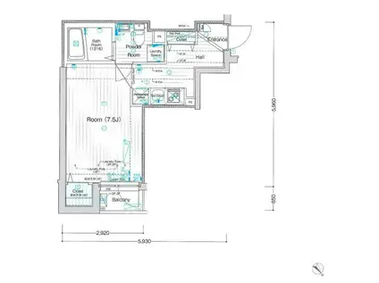 ベルグレードSY(1K/2階)の間取り写真