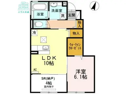 ウィットシバタ(1LDK/1階)の間取り写真