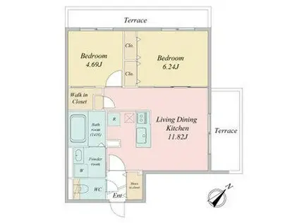 LIVECASA豊平(2LDK/1階)の間取り写真