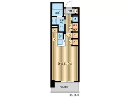 エイチエフ新横浜レジデンス(1K/8階)の間取り写真