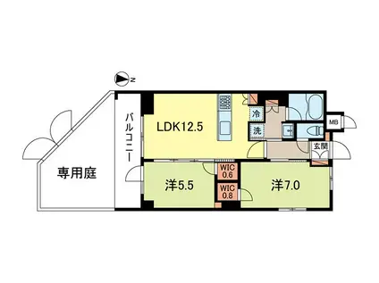 スプリングスクエア永福(2LDK/1階)の間取り写真