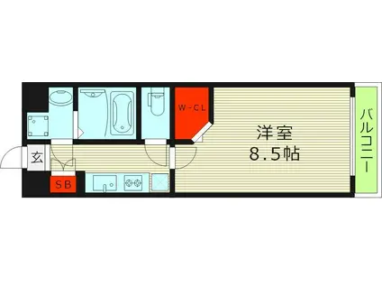 JPレジデンス大阪城東4(1K/4階)の間取り写真
