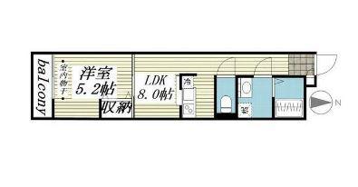 ヴェルデ東久留米(1LDK/3階)の間取り写真