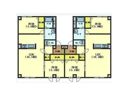 ベターアール北斗(2LDK/1階)の間取り写真