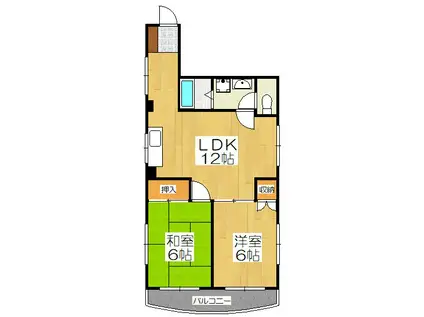 メゾンゼフィール(2LDK/4階)の間取り写真
