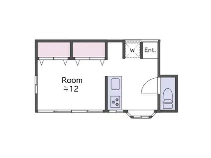 木村荘(ワンルーム/1階)の間取り写真