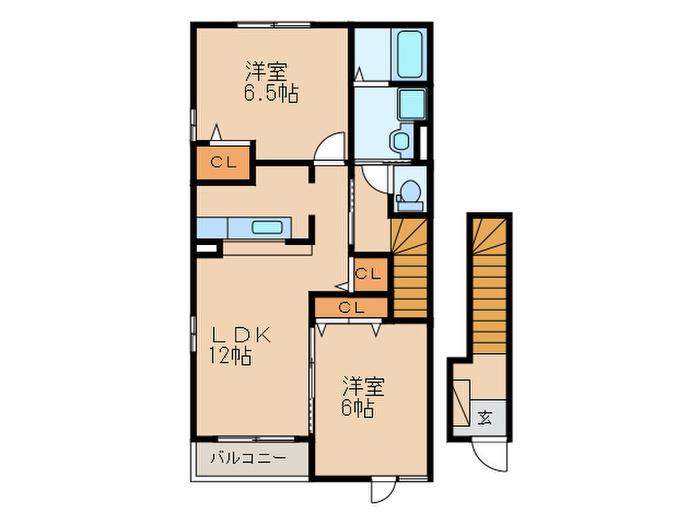 サニ-エミA(2LDK/2階)の間取り写真