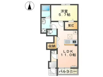 CASA ESTE唐津A(1LDK/1階)の間取り写真