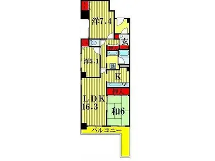 JKハイム(3LDK/4階)の間取り写真