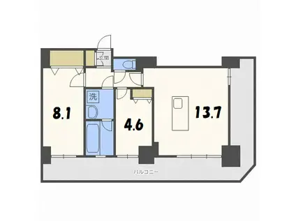 グランドタワー札幌(2LDK/26階)の間取り写真