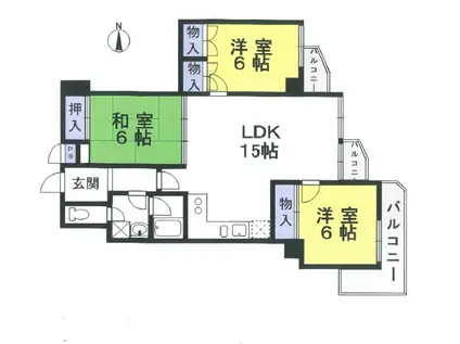 エギュー・ド・ブランシェ(3LDK/4階)の間取り写真