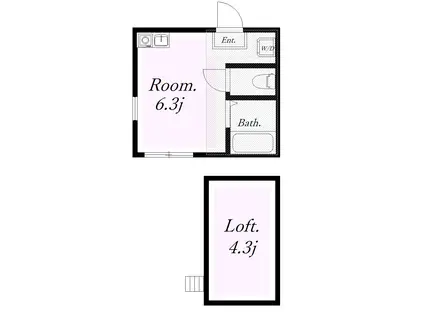 ユナイト上星川バーゼル(ワンルーム/2階)の間取り写真