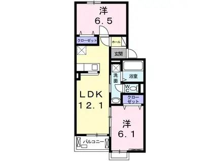 カルトッフェル(2LDK/2階)の間取り写真