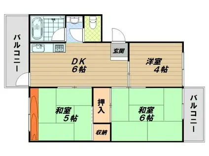 厚生年金(3DK/3階)の間取り写真
