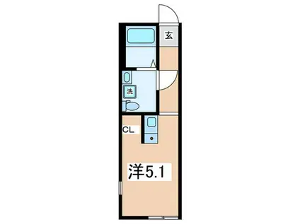 ステラハウス六浦(ワンルーム/2階)の間取り写真