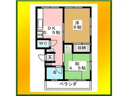 第一長縄ビル(2DK/4階)の間取り写真