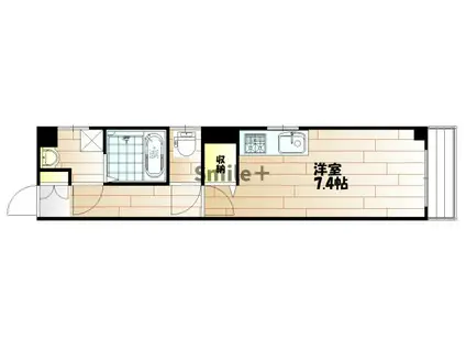 ガーデンプレイス(ワンルーム/2階)の間取り写真