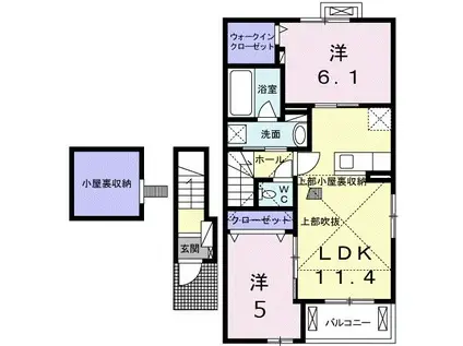 ノイ・フリーデ III(2LDK/2階)の間取り写真