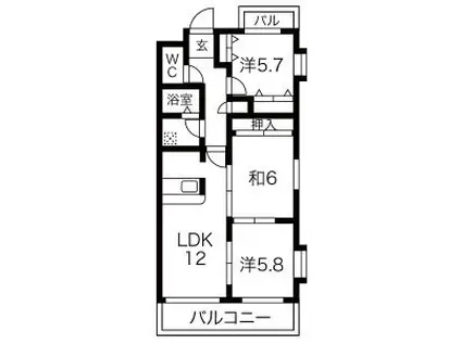 セントリックハイツ(3LDK/2階)の間取り写真
