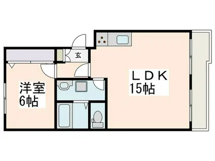 グリーンヒル藤が丘C(1LDK/2階)の間取り写真